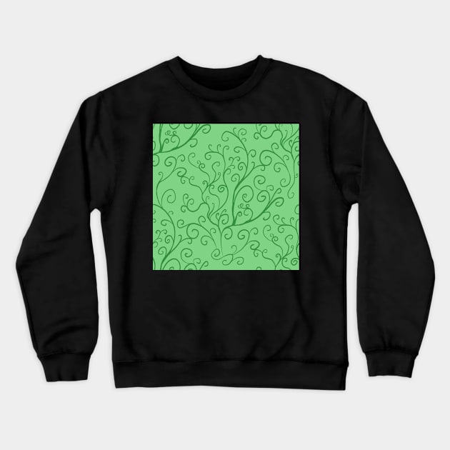 Green Vines Pattern Crewneck Sweatshirt by VictoriaLehnard